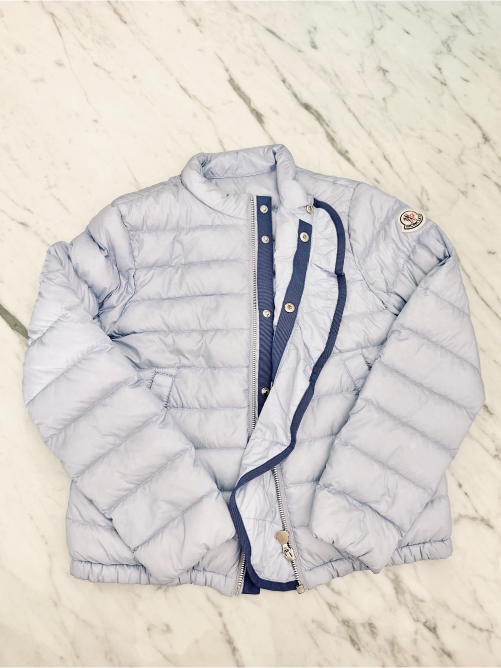 Moncler Kids Ruffle Light Purple Puffer Jacket Size 10